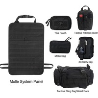 Felaruta Ensemble de six pièces pour siège arrière de voiture, style tactique, en polyester Oxford imperméable, avec fermeture éclair, sacs de rangement et articles de toilette