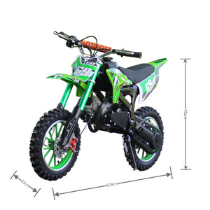 Motocicleta todoterreno XTZ-49CC de 49cc, dos tiempos, monocilíndrica, para niños, con arranque manual y neumáticos para todo terreno. - Product Image 1