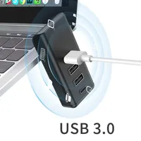 Hub USB 3.0 Type C 4 ports pour Tesla Model 3/Model Y après 2013, adaptateur de câble de téléphone de voiture, séparateur pour ordinateur portable PC