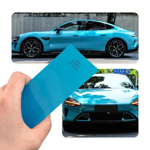 Chất lượng cao 1.52*18M xe bọc phim tự dính bóng màu xanh vinyl xe nhãn dán vật liệu bảo vệ sơn bảo hiểm - Product Image 1