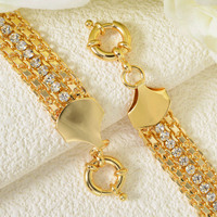 Bracelet vintage hip-hop en cuivre avec boucle marin exagérée, unisexe, trois couches, bijoux de main simples et tendance