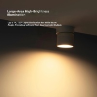 Spot LED de plafond rotatif 355° anti-éblouissement à faisceau large réglable noir/blanc sans encastrement pour la maison