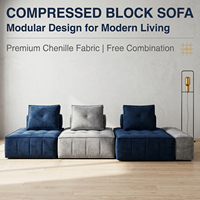 Modulares Würfelsofa mit Anpassbaren DIY-Farbblöcken Goomi Home Platzsparende Vakuumkomprimierte Wohnzimmermöbel
