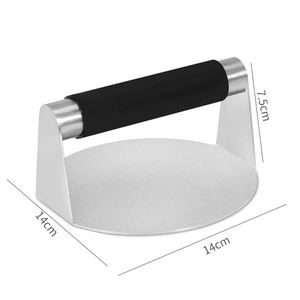 Prensa para Hamburguesas de Acero Inoxidable de 5.5 Pulgadas con Logotipo Personalizado y Mango Antideslizante - Product Image 3