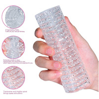 Transparenter Weicher Silikon-Vibrator für Männer Großkörniger Dual-Channel-Trainer Großhandel Erwachsenen-Sexspielzeug