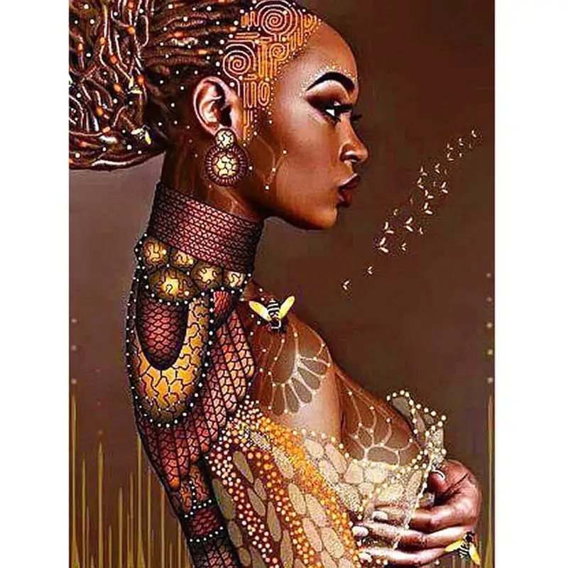 卸売Diyダイヤモンド絵画セクシーなアフリカの女性画像壁アートダイヤモンド刺繍家の装飾モザイクギフト