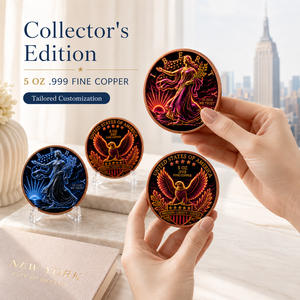 Pièce de monnaie Liberty du Quatrième de Juillet en cuivre fin 999 de 5 oz, 3D en relief, finition peinte UV effet proof-like, cadeau de célébration patriotique - Product Image 4