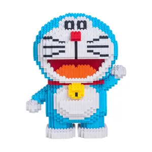 Ensemble de blocs de construction, Doraemon bleu gros homme enfant assemblé petites particules blocs de construction éducatifs jouets - Product Image 1