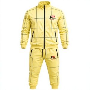 Chándal con Capucha Amarillo para Hombre Long Mission, Cierre Completo, Estampado Geométrico, Ropa Deportiva Informal, Transpirable, de Algodón, para Invierno - Product Image 2