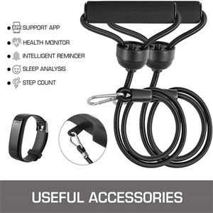Accessoire d'équipement de fitness : Corde de résistance à ressort élastique avec mousqueton pivotant pour exercices de bras, tractions et sit-ups, compatible avec les simulateurs de marche. - Product Image 1
