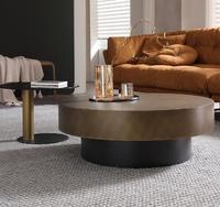 Table basse ronde de luxe légère en verre moderne simple maison taille de salon combinaison de petite table à thé d'appartement