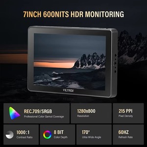 Màn hình cảm ứng VILTROX TFT DC-L1 7 inch 600nit 60Hz HD, hỗ trợ đầu vào và đầu ra 4K, dành cho máy ảnh DSLR - Product Image 2