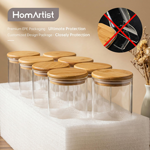 <b>Glass</b> Storage Jars with Bamboo Lid Cylinder Cereal <b>Container</b> Kitchen tank <b>Glass</b> Jar - Product Image 4