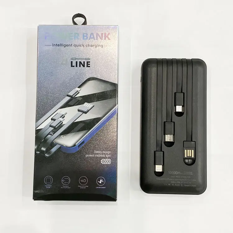 Mobiele Telefoon Ingebouwde Kabel Mini Batterij Premium Power Bank Case Voor Iphone 14 Pro Draagbare Oplader (Power Bank) 10000Mah
