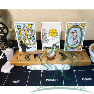 Fournitures de décoration mystique de l'autel païen, porte-cartes de Tarot Wiccan en bois avec Phase de lune - Product Image 2