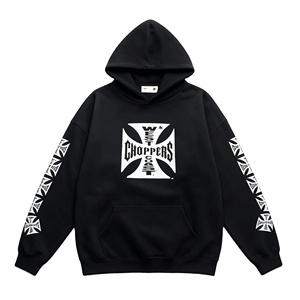 Sweat à capuche imprimé pour homme à manches longues avec poche kangourou avant, en molleton de coton <span class=keywords><strong>épais</strong></span>, vêtements décontractés d'hiver pour le streetwear - Product Image 1