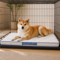 Tapis matelassé rafraîchissant en silicone pour chenil avec dessus rembourré, base antidérapante et fenêtre latérale transparente pour grandes cages à domicile