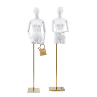 Maniquí Femenino Curvilíneo de Cuerpo Completo con Cabeza, Blanco, Realista, de Alta Gama, con Base de Madera y Alambre, para Exhibición de Ropa de Pie o Colgante
