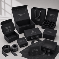 Boîte pliable en carton rigide noir mat de grande taille, de qualité supérieure, avec fermeture magnétique pour vêtements, vente en gros