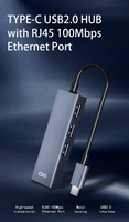 Hub USB-C de Aluminio con 3 Puertos USB-A, Adaptador Ethernet de 1000 Mbps, Base de Transferencia de Datos de Alta Velocidad para Computadoras Portátiles MacBook Tipo C