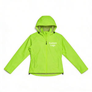 Veste de randonnée, de cyclisme et de course à pied unisexe coupe-vent imperméable réfléchissante pliable légère à fermeture éclair avec capuche Logo personnalisé - Product Image 2