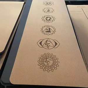 Gym Hochwertiges umwelt freundliches Logo Benutzer definierter Farbdruck Natur kautschuk Cork Yoga Mat