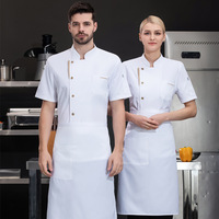 Vestes de chef imprimées à manches courtes, uniforme de responsable de restaurant pour femmes, veste de chef pour hommes