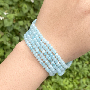Perle AsVrai U 3x4mm Naturali Sfaccettate a Rondella di <span class=keywords><strong>Acquamarina</strong></span>, Turchese e Giada per Creazione di Gioielli, Braccialetti e Collane Fai da Te - Product Image 3