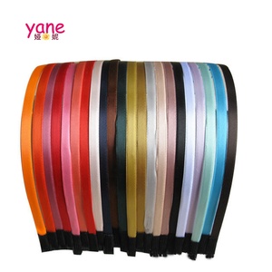 Satijnen lint dunne 5mm wide gemengde kleur bedekt hoofdband - Product Image 1