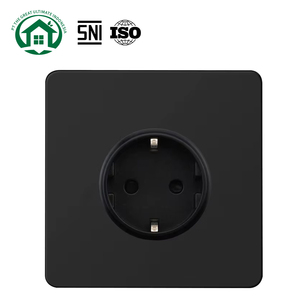 เต้ารับไฟฟ้าแบบยุโรปสีดำด้าน ทนทาน กันน้ำ แบบสองขา 16A 250V ปลั๊กแบบ EU ทันสมัย - Product Image 2