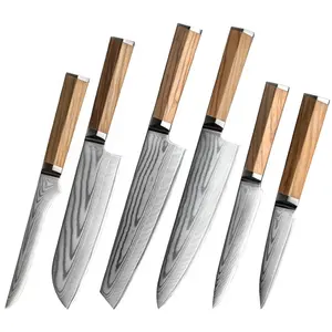 Cuchillos De Acero De Damasco Cuchillos De Cocina Profesional Cuchillos Cheff Set