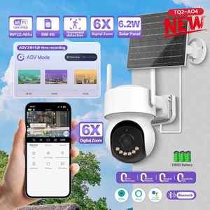 Aov 4x zoom không dây <span class=keywords><strong>Wifi</strong></span> năng lượng mặt trời <span class=keywords><strong>Camera</strong></span> An Ninh 24/7 ghi âm 24 giờ tầm nhìn ban đêm được xây dựng trong pin tự động theo dõi ứng dụng icsee - Product Image 2