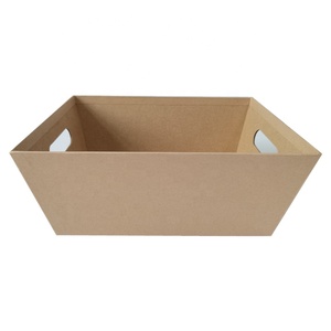 Boîte en <span class=keywords><strong>papier</strong></span> personnalisée en bois, panier de rangement de fruits, plateau de marché pour emballages cadeaux, panier cadeau en carton vide - Product Image 4