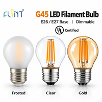 Ampoule LED à filament G45/P45 dépolie transparente dorée, certifiée CE, en promotion, 2W 4W 5.5W, dimmable, E12 E14 E26 E27 pour lustre de café et d'hôtel