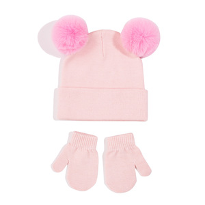 Nouveau-né bébé tricoté bonnet chapeau écharpe ensemble mignon garder au chaud enfants hiver extérieur casquette chapeau et gants pour garçons, filles - Product Image 6