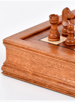 Boîte d'échecs en bois de 32 cm avec plateau magnétique, étui de rangement de luxe, jeu de stratégie éducatif, jouet pour enfants et adultes, coffret cadeau artisanal