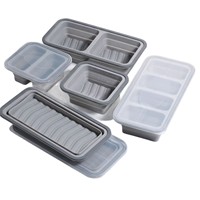Opvouwbare siliconen maaltijdvoorbereidingsdoos, BPA-vrij, lekvrij, herbruikbaar, voedselbewaarbak, lunchbox, magnetron- en vaatwasmachinebestendig, opvouwbaar