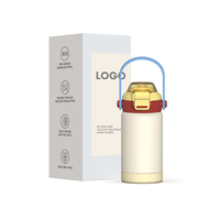 Flacon en acier inoxydable écologique 12oz Bouteilles d'eau mignonnes pour enfants avec couvercle duo 2 en 1