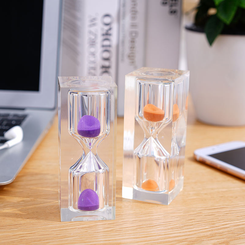 Custom Colors and Sizes Low MOQ Resin Crafts Acrylic Hourglass Timer Time Trainer Hourglass 1/3/5 Minute Tea Timer