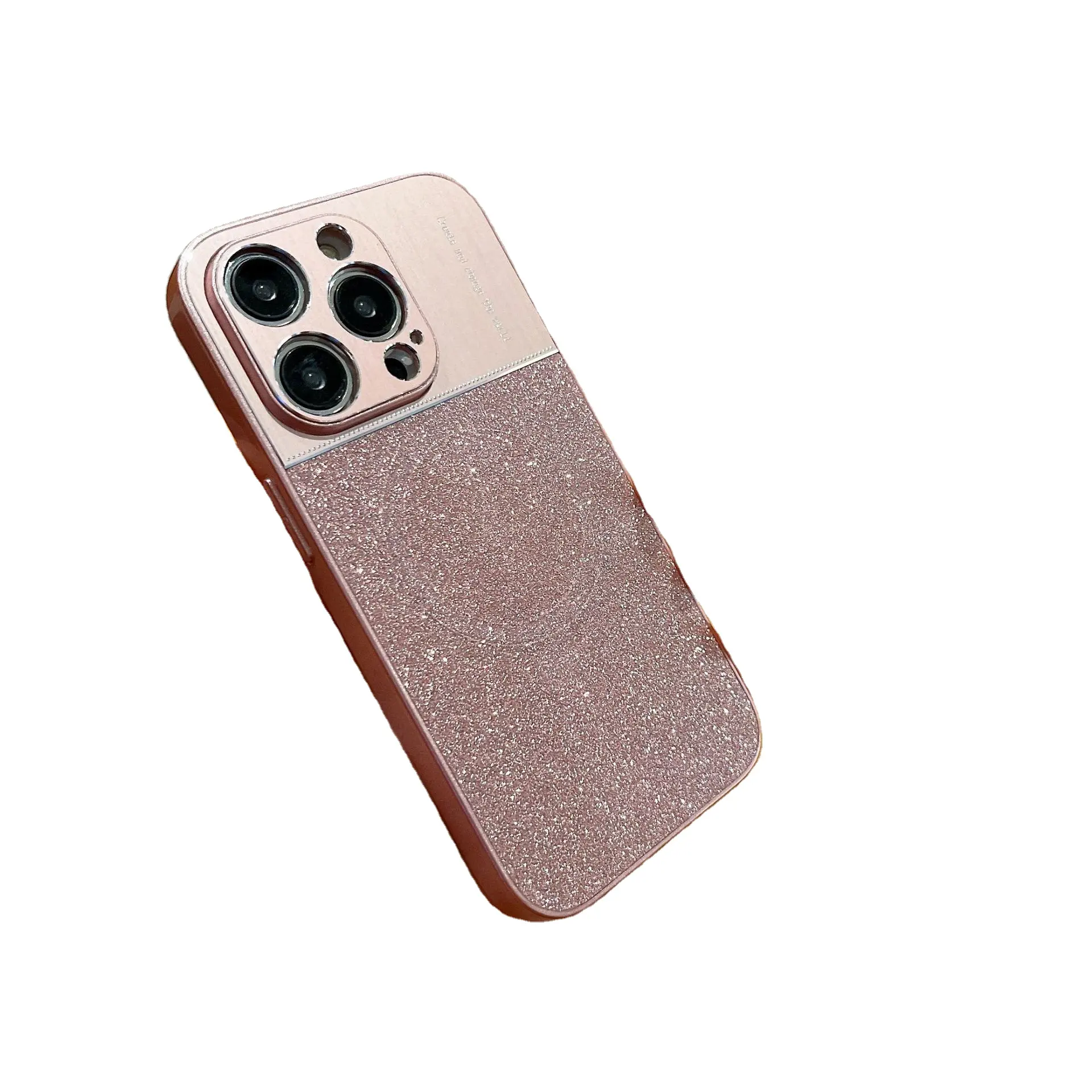 Casing ponsel magnetik berkilau, casing ponsel semua termasuk lensa logam dengan kuas berkilau untuk iPhone 14/13/12/11