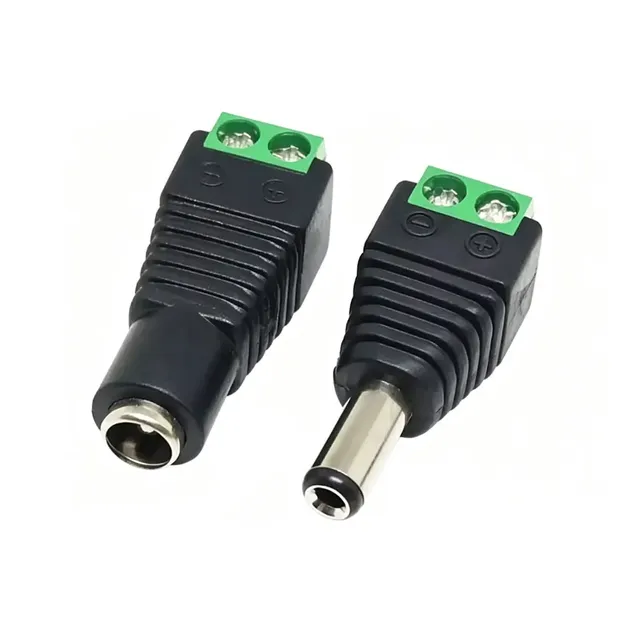 10pcs Male Female DC 5V 12V 5.5X2.1 5.5x2.5mm DC Power Jack Plug Adapter Barrel Connector for CCTV Security Camera Led Strip10