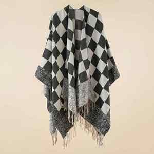 2024 High Quality Cashmere Women's Winter <b>Ponchos</b> Blanket Shawl Wrap <b>Poncho</b> Cape Winter Open Front Hooded <b>Poncho</b> - Product Image 5