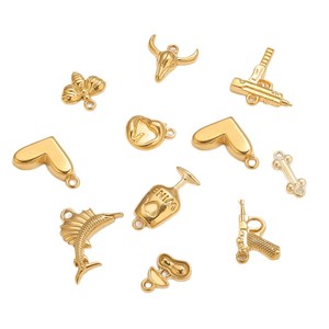 Talismans pour enfants occidentaux |   Pendentifs en acier inoxydable plaqué or 18 carats PVD pour la fabrication de bijoux |   Imperméable Hypoallergénique - Product Image 6