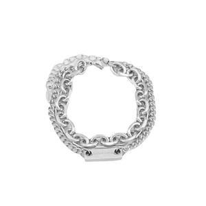 Hot Selling Simple Popular Design Double Layered Geometric <b>Chain</b> Bracelet Hiphop <b>Titanium</b> Steel Men's Bracelets Trendy Jewelry - Product Image 6