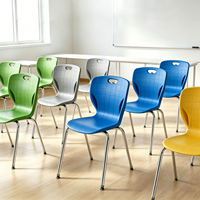 Chaises d'école élémentaire ergonomiques modernes en plastique pour enfants, empilables, colorées, à dossier haut, pour bureau et étude, écologiques 28*1.5mm