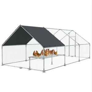 Hot-Dipped Galvanized Chicken Coop For 20 Chickens Walk in Poultry Cage