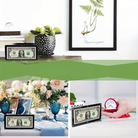 Cadre d'affichage acrylique magnétique rectangle ultra clair Porte-billets de banque de haute qualité pour le type de cadre photo dollar papier-monnaie