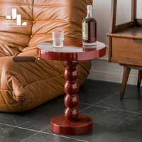 Table d'appoint blanche de style crème moderne pour hôtel salon chambre à coucher petite table d'angle ronde en bois à la mode
