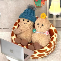 Jouets en peluche personnalisés avec logo alimentaire : cacahuète, dragon, hamburger, pizza, taco – Poupées en peluche apaisantes, jouets promotionnels, cadeau pour enfants