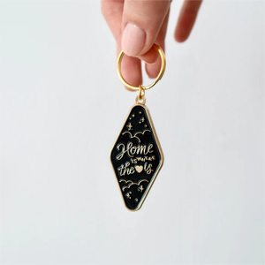 Cadeau de collection d'art chaleureux et doux La maison créative est là où le coeur Design Plaqué or Pendentif en métal personnalisé <span class=keywords><strong>Porte</strong></span>-<span class=keywords><strong>clés</strong></span> - Product Image 4